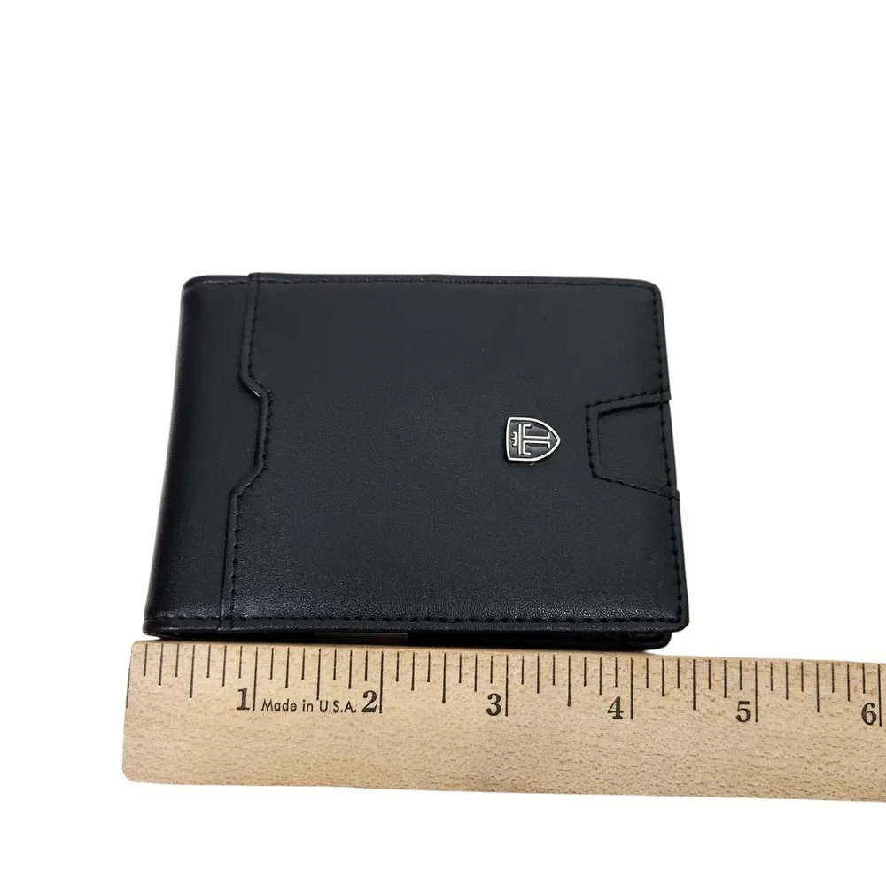 TRAVANDO Money Clip Wallet Mens Black Bifold Slim ID Window Travel Card Case
